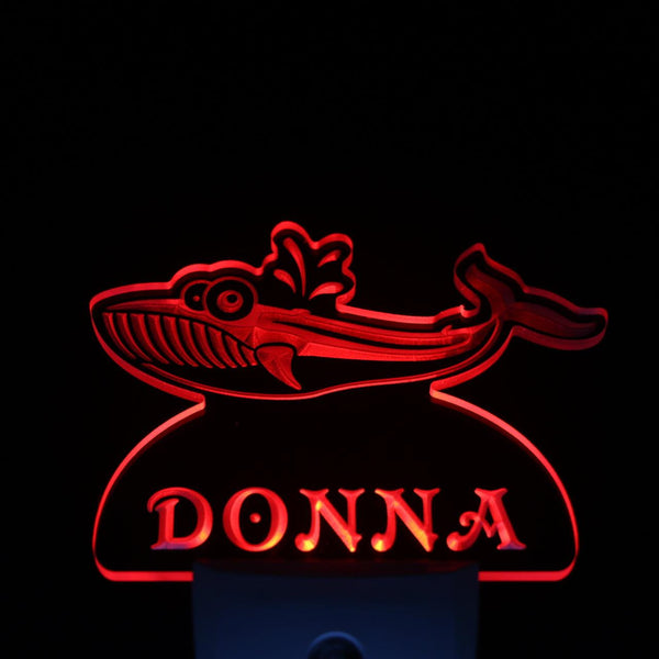 ADVPRO Whale Personalized Night Light Name Day/Night Sensor LED Sign ws1034-tm - Red