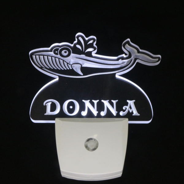 ADVPRO Whale Personalized Night Light Name Day/Night Sensor LED Sign ws1034-tm - White