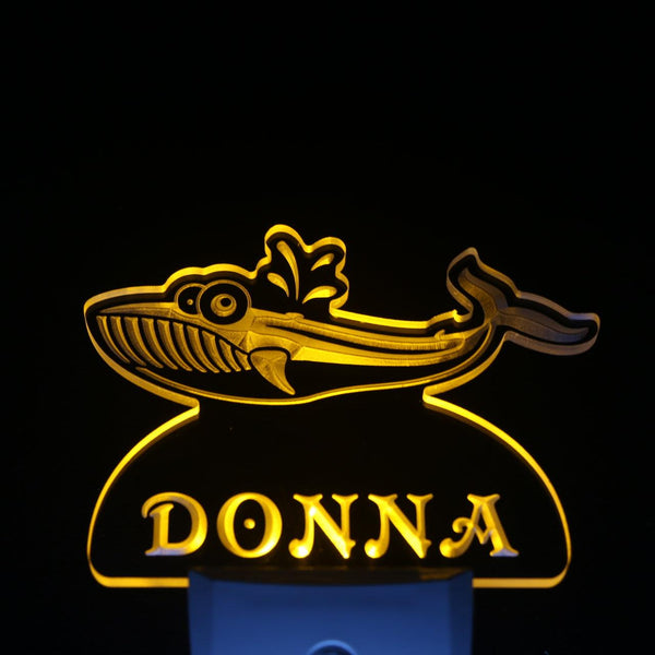 ADVPRO Whale Personalized Night Light Name Day/Night Sensor LED Sign ws1034-tm - Yellow