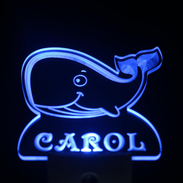 ADVPRO Whale Personalized Night Light Baby Kids Name Day/Night Sensor LED Sign ws1037-tm - Blue