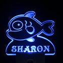 ADVPRO Cartoon Fish Personalized Night Light Baby Kids Name Day/Night Sensor LED Sign ws1039-tm - Blue