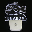 ADVPRO Cartoon Fish Personalized Night Light Baby Kids Name Day/Night Sensor LED Sign ws1039-tm - White