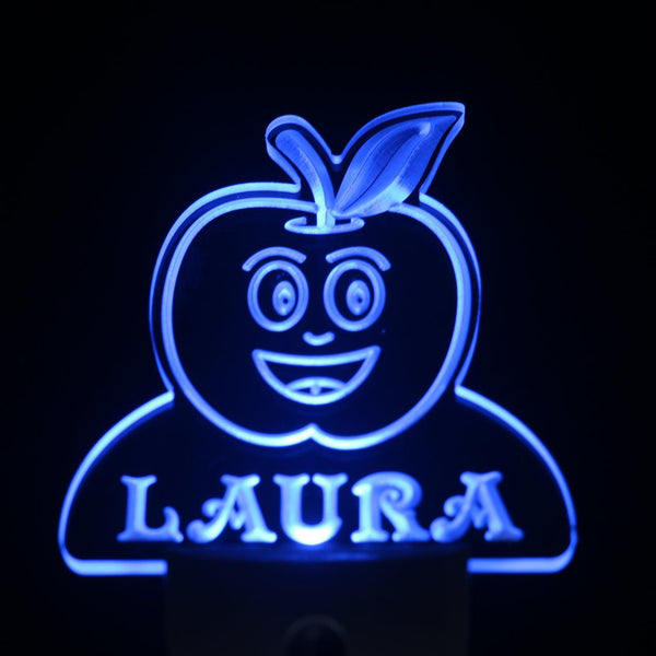 ADVPRO Apple Fruit Personalized Night Light Baby Kids Name Day/Night Sensor LED Sign ws1040-tm - Blue