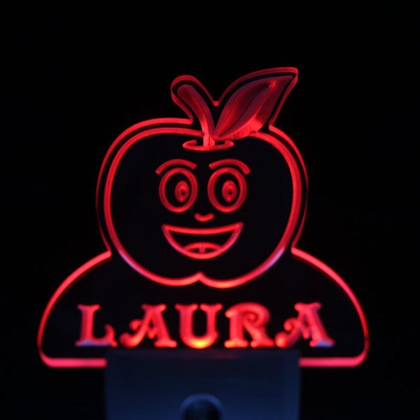 ADVPRO Apple Fruit Personalized Night Light Baby Kids Name Day/Night Sensor LED Sign ws1040-tm - Red