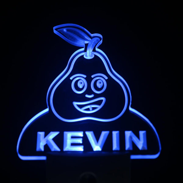 ADVPRO Pear Fruit Personalized Night Light Baby Kids Name Day/Night Sensor LED Sign ws1041-tm - Blue