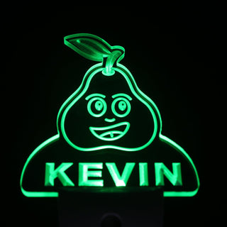 ADVPRO Pear Fruit Personalized Night Light Baby Kids Name Day/Night Sensor LED Sign ws1041-tm - Green