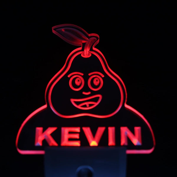ADVPRO Pear Fruit Personalized Night Light Baby Kids Name Day/Night Sensor LED Sign ws1041-tm - Red