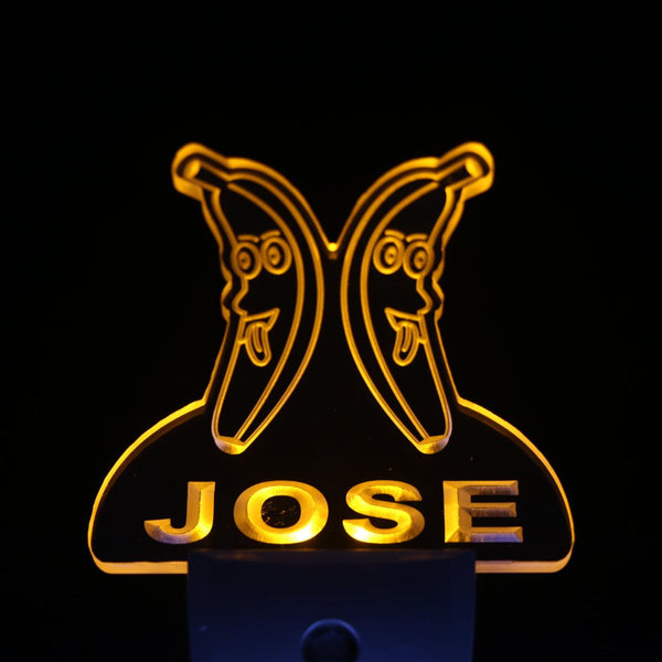 ADVPRO Banana Fruit Personalized Night Light Baby Kids Name Day/Night Sensor LED Sign ws1043-tm - Yellow