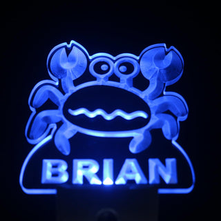 ADVPRO Crab Cartoon Personalized Night Light Baby Kids Name Day/Night Sensor LED Sign ws1044-tm - Blue