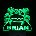 ADVPRO Crab Cartoon Personalized Night Light Baby Kids Name Day/Night Sensor LED Sign ws1044-tm - Green