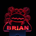 ADVPRO Crab Cartoon Personalized Night Light Baby Kids Name Day/Night Sensor LED Sign ws1044-tm - Red