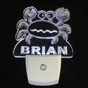 ADVPRO Crab Cartoon Personalized Night Light Baby Kids Name Day/Night Sensor LED Sign ws1044-tm - White