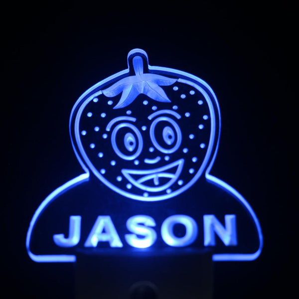 ADVPRO Strawberry Personalized Night Light Baby Kids Name Day/Night Sensor LED Sign ws1046-tm - Blue