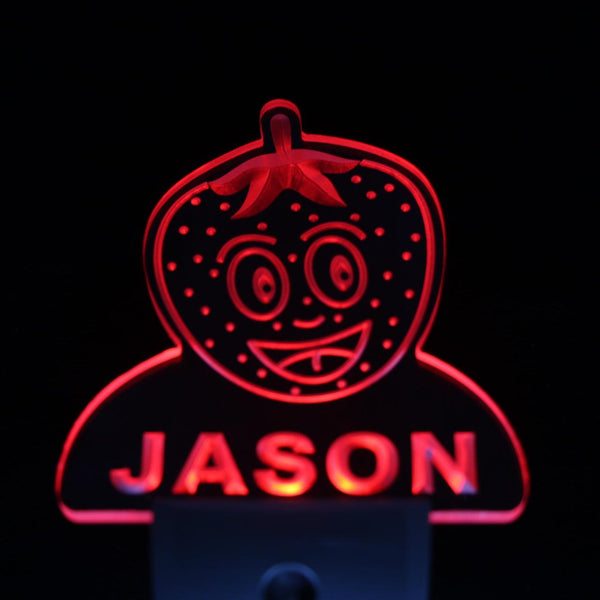 ADVPRO Strawberry Personalized Night Light Baby Kids Name Day/Night Sensor LED Sign ws1046-tm - Red