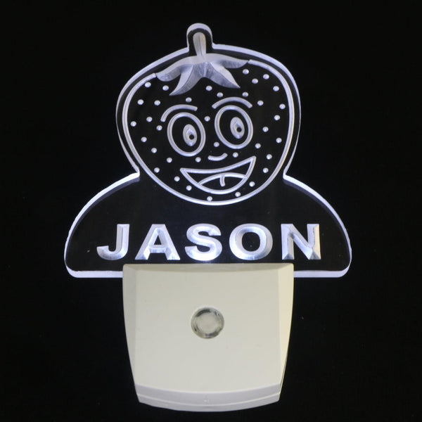 ADVPRO Strawberry Personalized Night Light Baby Kids Name Day/Night Sensor LED Sign ws1046-tm - White