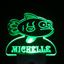 ADVPRO Cute Fish Personalized Night Light Baby Kids Name Day/Night Sensor LED Sign ws1048-tm - Green