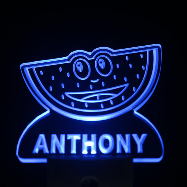 ADVPRO Watermelon Personalized Night Light Baby Kids Name Day/Night Sensor LED Sign ws1049-tm - Blue