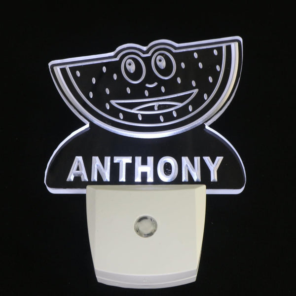 ADVPRO Watermelon Personalized Night Light Baby Kids Name Day/Night Sensor LED Sign ws1049-tm - White