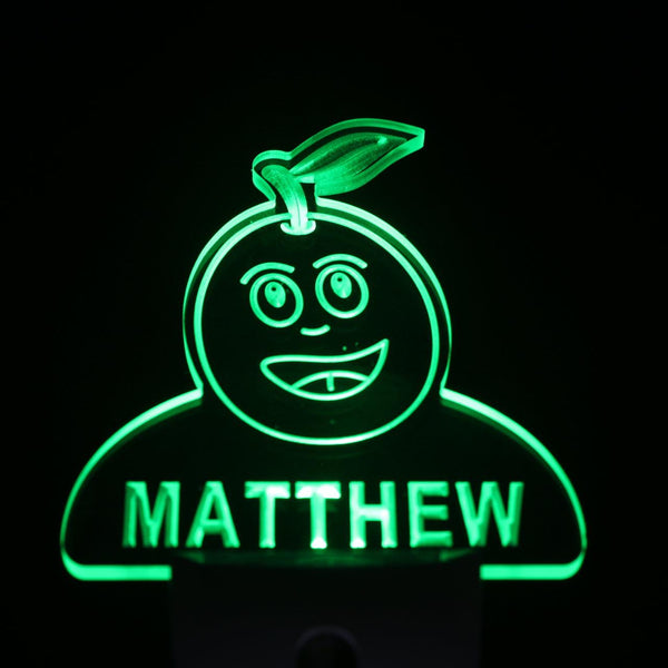 ADVPRO Grape Fruit Personalized Night Light Baby Kids Name Day/Night Sensor LED Sign ws1050-tm - Green