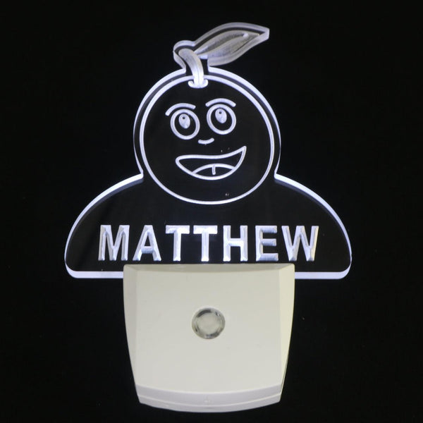 ADVPRO Grape Fruit Personalized Night Light Baby Kids Name Day/Night Sensor LED Sign ws1050-tm - White