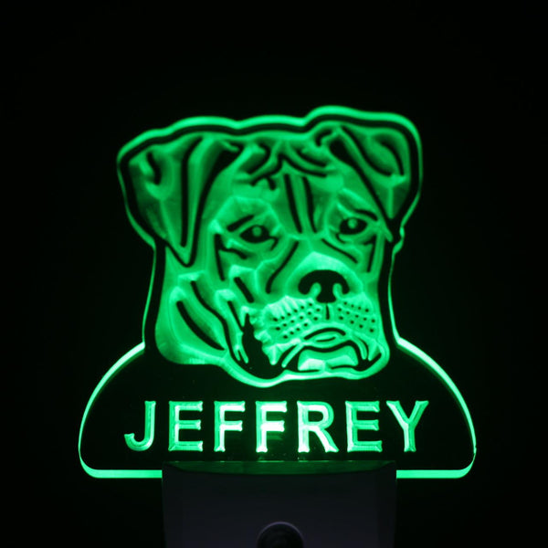 ADVPRO American Bulldog Personalized Night Light Name Day/Night Sensor LED Sign ws1052-tm - Green