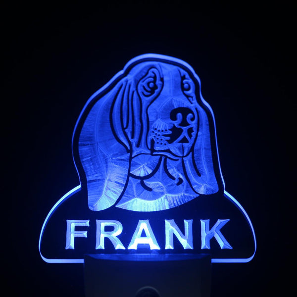 ADVPRO Basset Hound Personalized Night Light Name Day/Night Sensor LED Sign ws1053-tm - Blue