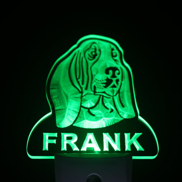 ADVPRO Basset Hound Personalized Night Light Name Day/Night Sensor LED Sign ws1053-tm - Green