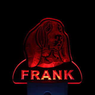 ADVPRO Basset Hound Personalized Night Light Name Day/Night Sensor LED Sign ws1053-tm - Red