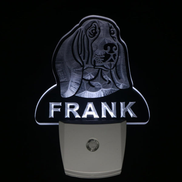 ADVPRO Basset Hound Personalized Night Light Name Day/Night Sensor LED Sign ws1053-tm - White