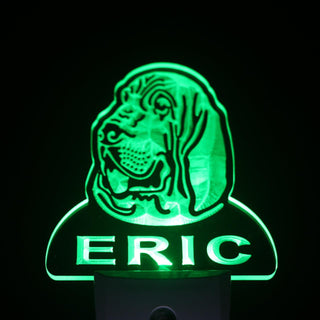 ADVPRO Bloodhound Dog Personalized Night Light Name Day/Night Sensor LED Sign ws1055-tm - Green