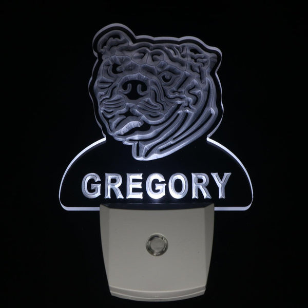 ADVPRO Bull Dog Personalized Night Light Name Day/Night Sensor LED Sign ws1059-tm - White