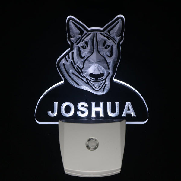 ADVPRO Bull Terrier Personalized Night Light Name Day/Night Sensor LED Sign ws1060-tm - White