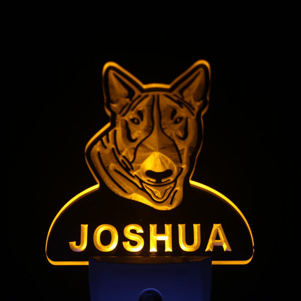 ADVPRO Bull Terrier Personalized Night Light Name Day/Night Sensor LED Sign ws1060-tm - Yellow