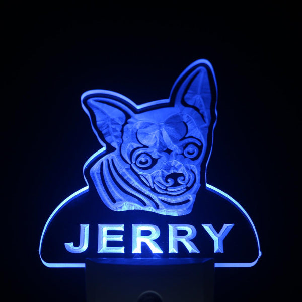 ADVPRO Chihuahua Dog Personalized Night Light Name Day/Night Sensor LED Sign ws1061-tm - Blue