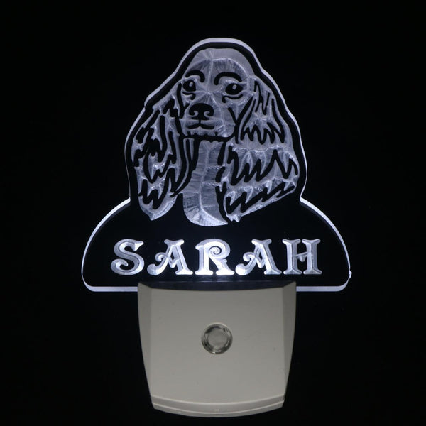 ADVPRO Cocker Spaniel Night Light Name Name Day/Night Sensor LED Sign ws1063-tm - White