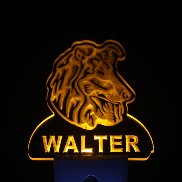 ADVPRO Collie Dog Personalized Night Light Name Day/Night Sensor LED Sign ws1064-tm - Yellow