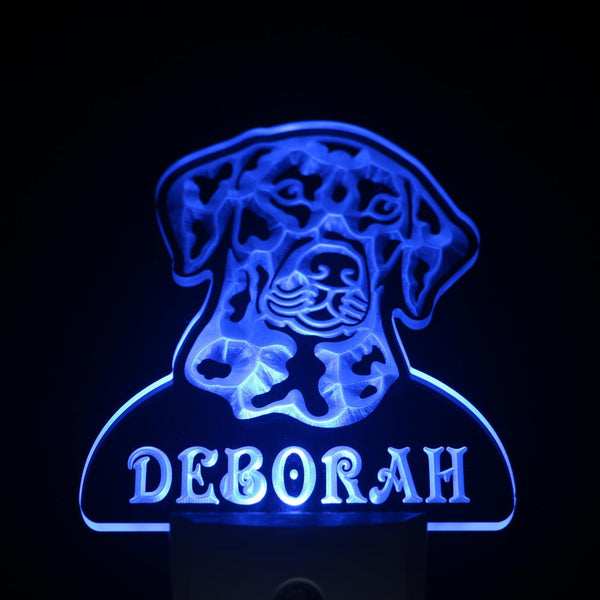 ADVPRO Dalmatian Dog Personalized Night Light Name Day/Night Sensor LED Sign ws1066-tm - Blue