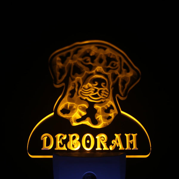 ADVPRO Dalmatian Dog Personalized Night Light Name Day/Night Sensor LED Sign ws1066-tm - Yellow