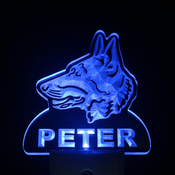 ADVPRO German Shepherd Dog Personalized Night Light Day/Night Sensor LED Sign ws1068-tm - Blue