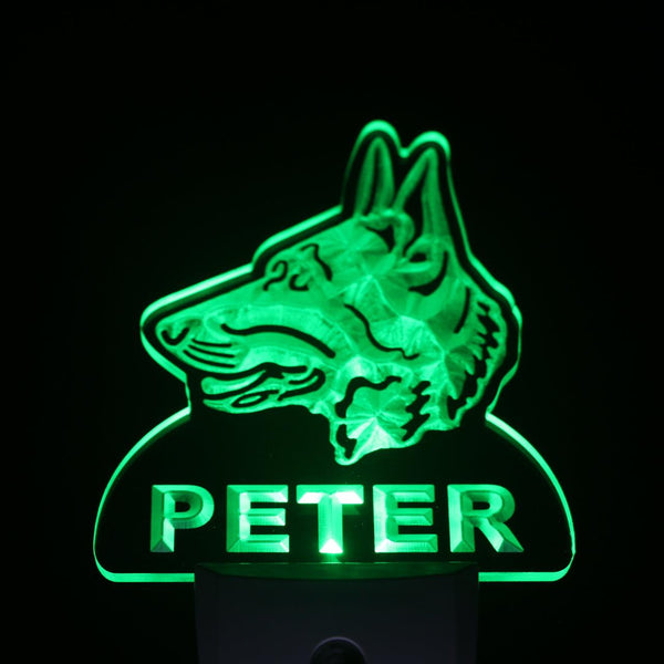 ADVPRO German Shepherd Dog Personalized Night Light Day/Night Sensor LED Sign ws1068-tm - Green