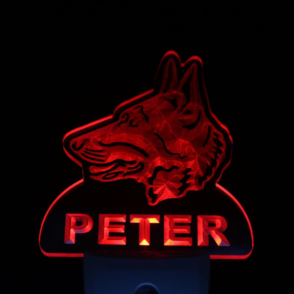 ADVPRO German Shepherd Dog Personalized Night Light Day/Night Sensor LED Sign ws1068-tm - Red