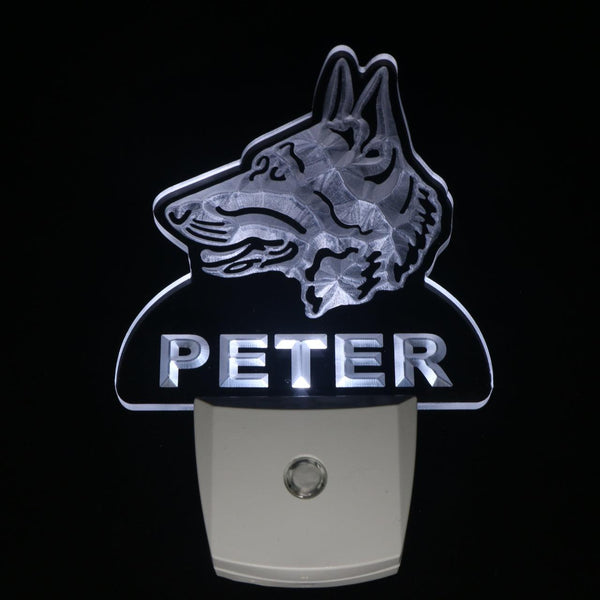 ADVPRO German Shepherd Dog Personalized Night Light Day/Night Sensor LED Sign ws1068-tm - White