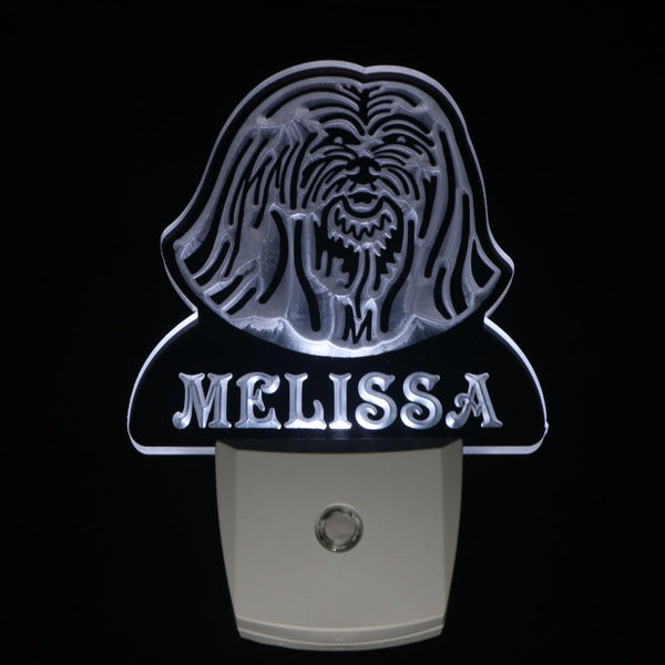 ADVPRO Lhasa Apso Dog Personalized Night Light Name Day/Night Sensor LED Sign ws1074-tm - White