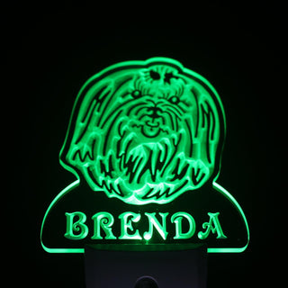 ADVPRO Maltese Dog Personalized Night Light Name Day/Night Sensor LED Sign ws1075-tm - Green