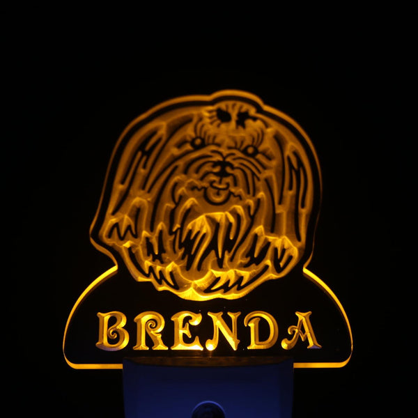 ADVPRO Maltese Dog Personalized Night Light Name Day/Night Sensor LED Sign ws1075-tm - Yellow