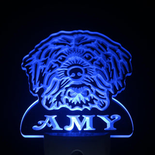 ADVPRO Mongrel Dog Personalized Night Light Name Day/ Night Sensor LED Sign ws1076-tm - Blue