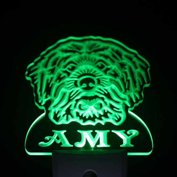 ADVPRO Mongrel Dog Personalized Night Light Name Day/ Night Sensor LED Sign ws1076-tm - Green