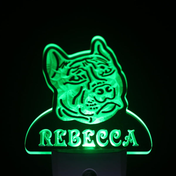 ADVPRO Pit Bull Dog Personalized Night Light Name Day/ Night Sensor LED Sign ws1078-tm - Green