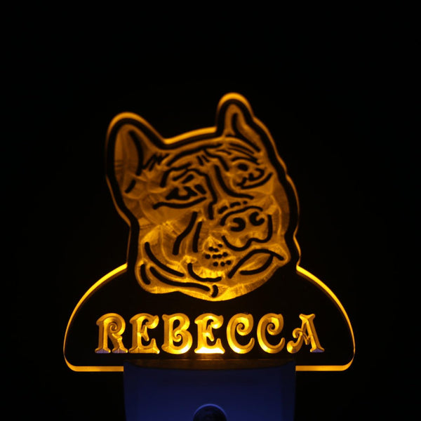 ADVPRO Pit Bull Dog Personalized Night Light Name Day/ Night Sensor LED Sign ws1078-tm - Yellow