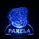 ADVPRO Pug Dog Personalized Night Light Name Day/Night Sensor LED Sign ws1082-tm - Blue